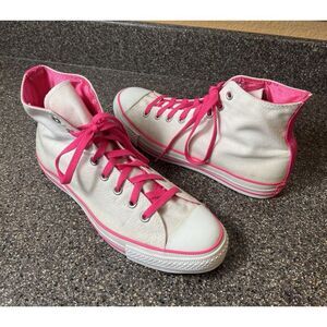 Converse Chuck Taylor All Star Hi-Top Cream Pink Canvas Womens 11 Sneaker Mens 9